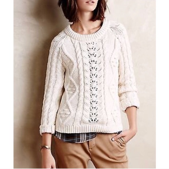 Anthropologie Sweaters - Knitted Knotted Anthro Barnegat Knit Sweater Small